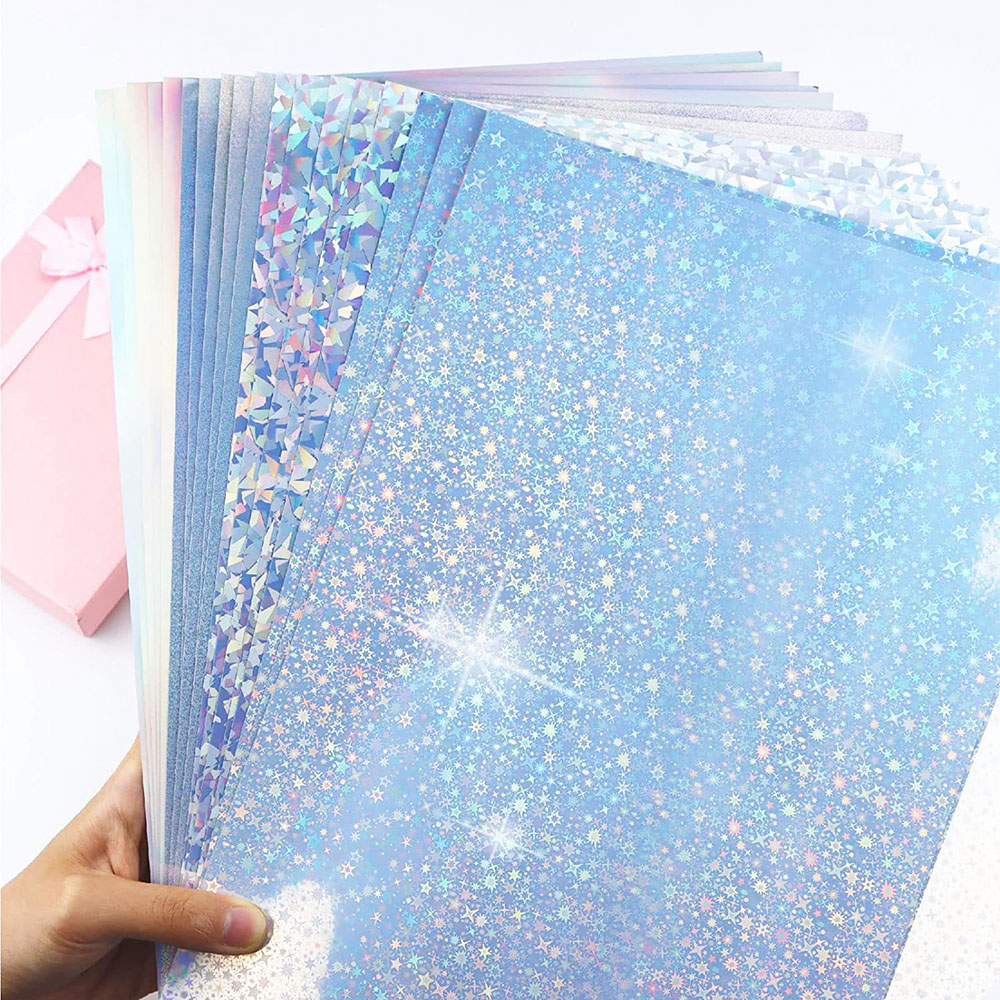 Glitter Vinyl Roll - Autocollants auto-adhésifs scintillants, stratification transparente holographique,