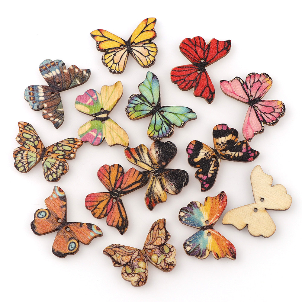 50 boutons papillon en bois de - Embellishments For Scrapbooking avis et prix