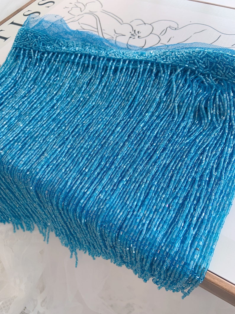 Garniture de Frange de Perles  - Beaded Trim Fringe avis et prix