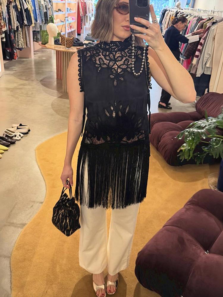 Chemisier femme style français - Tassel Fringe Trim avis et prix